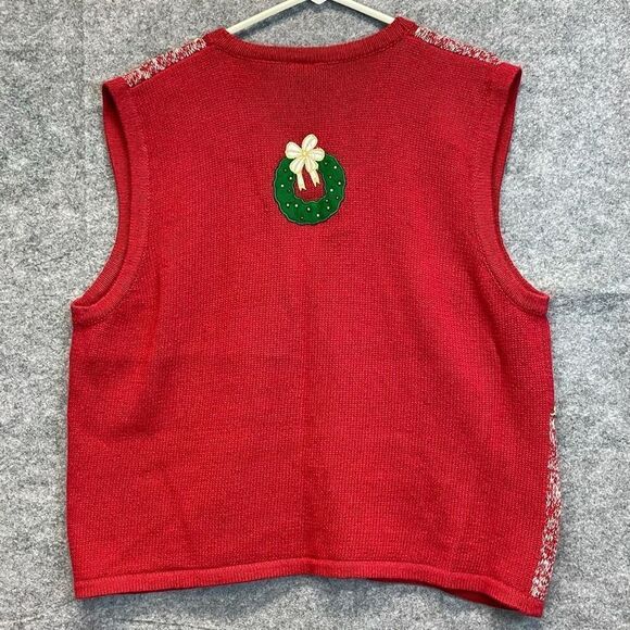 BOBBIE BROOKS Women’s 18W/20W Red Vest Scottie Dog Ugly Christmas Sweater - Picture 9 of 16